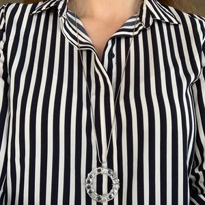 Long silver necklace